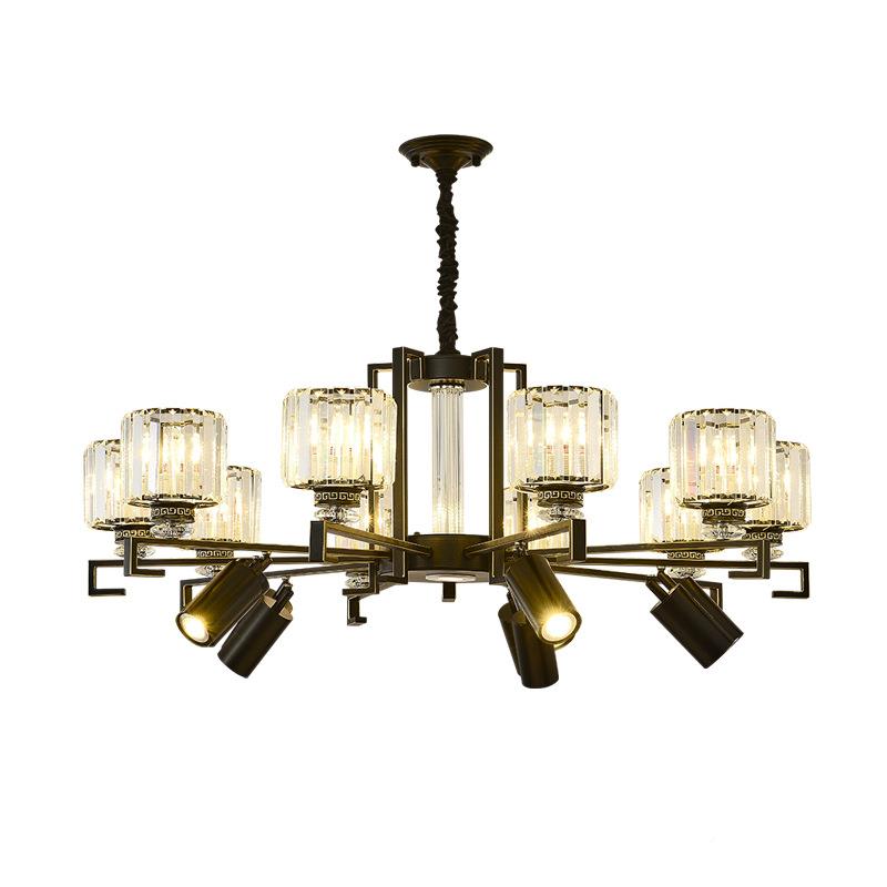 厅新中餐桌水晶吊灯带射灯餐客厅轻式奢饭店厢包艾玲（家间别墅大