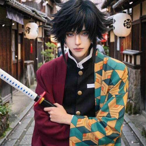 鬼灭之刃cos服水柱富冈义勇cosplay男灶门炭治郎善逸蝴蝶忍服