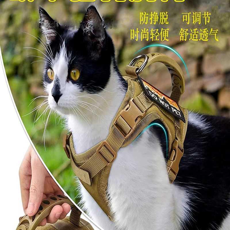 猫咪外出绳胸抱婴袋遛猫马甲背心遛兔牵引绳防挣脱猫牵引绳大小可