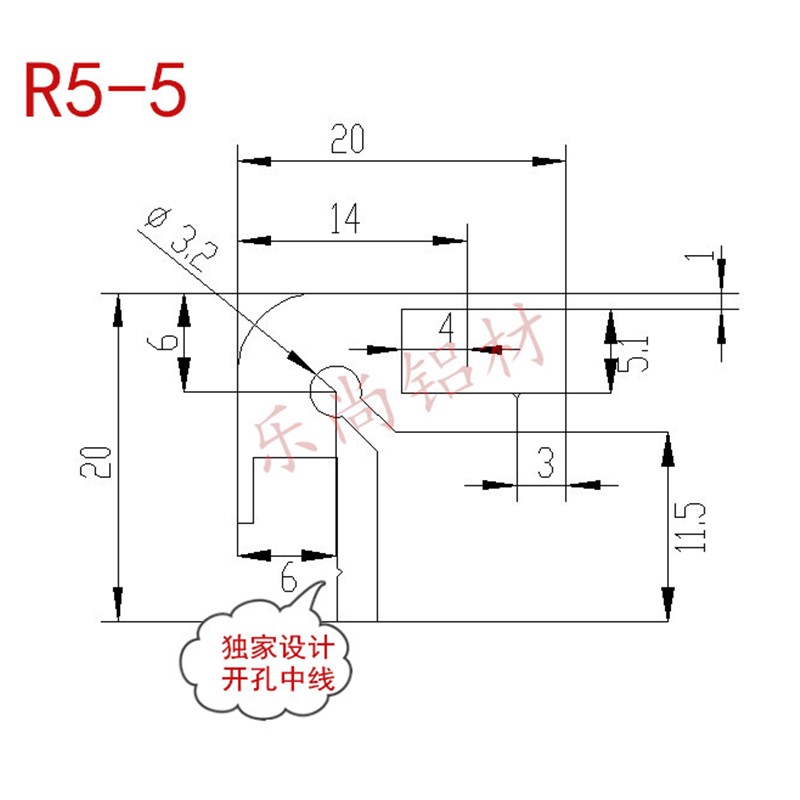 R5-2铝合金转角型材角铝机箱接角DIY角铝定制加工游戏手柄铝型材