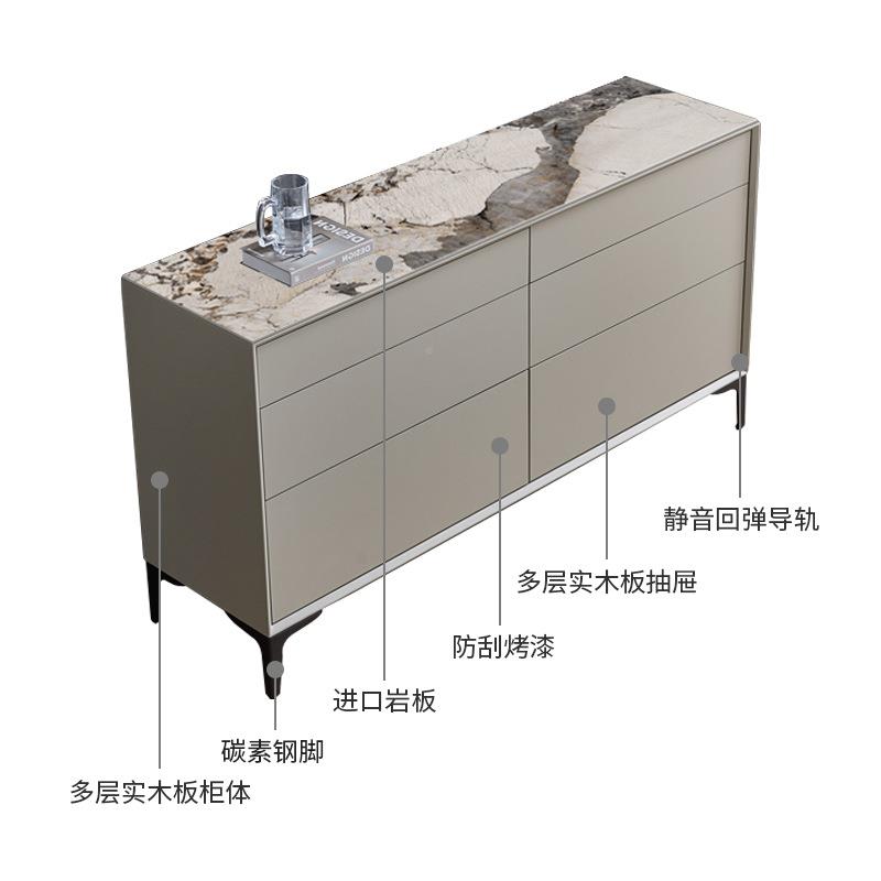 6S意式岩纳板实玄木斗柜超薄现代简约关柜储F76JTMJT物柜卧室收柜