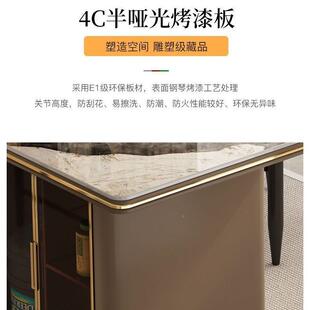 OOH轻奢组岩板茶台桌夫现代简约简易功泡茶桌套装 体一办公桌桌椅