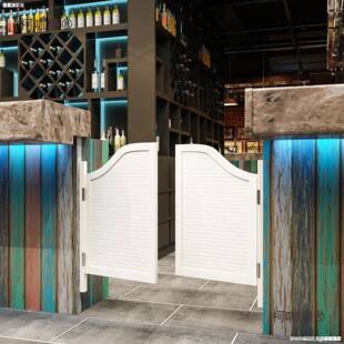 门美式百叶门双开栅门卫海生间隔栏断吧台园风半腰田地中834隔麦