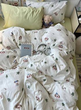 A类四套全棉纯棉2025新款床单被套罩床笠件单人学宿舍三件生10064