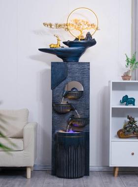 景流水生财摆件喷室内落轻奢循环水现代地简约假山ZG-65440加湿器