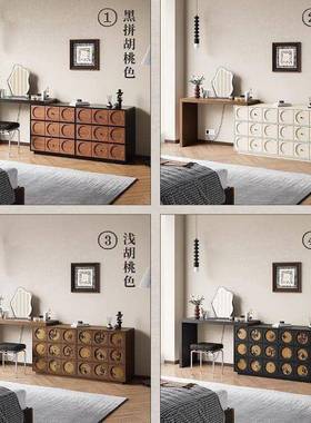 古梳妆台床尾ERY斗柜一体书桌化妆台实卧室转角法式奶油木中风