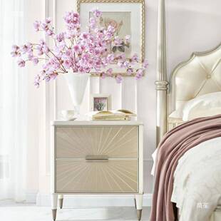 玖工ZOD柒坊美克软弗朗西斯卡床美家约简轻奢实木包拉扣双人床可