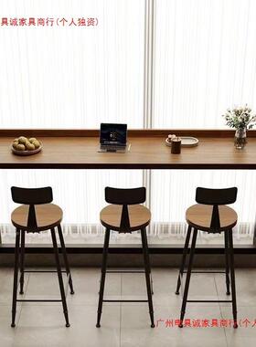 台阳吧墙台桌家用约实木长条桌窄桌客厅简WLZ约高脚桌椅靠简桌子