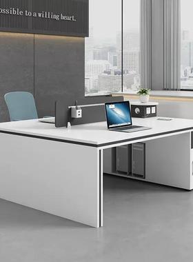 职员办公桌椅工合简约单现代4双6四组人位办公室位员工财务电FHV