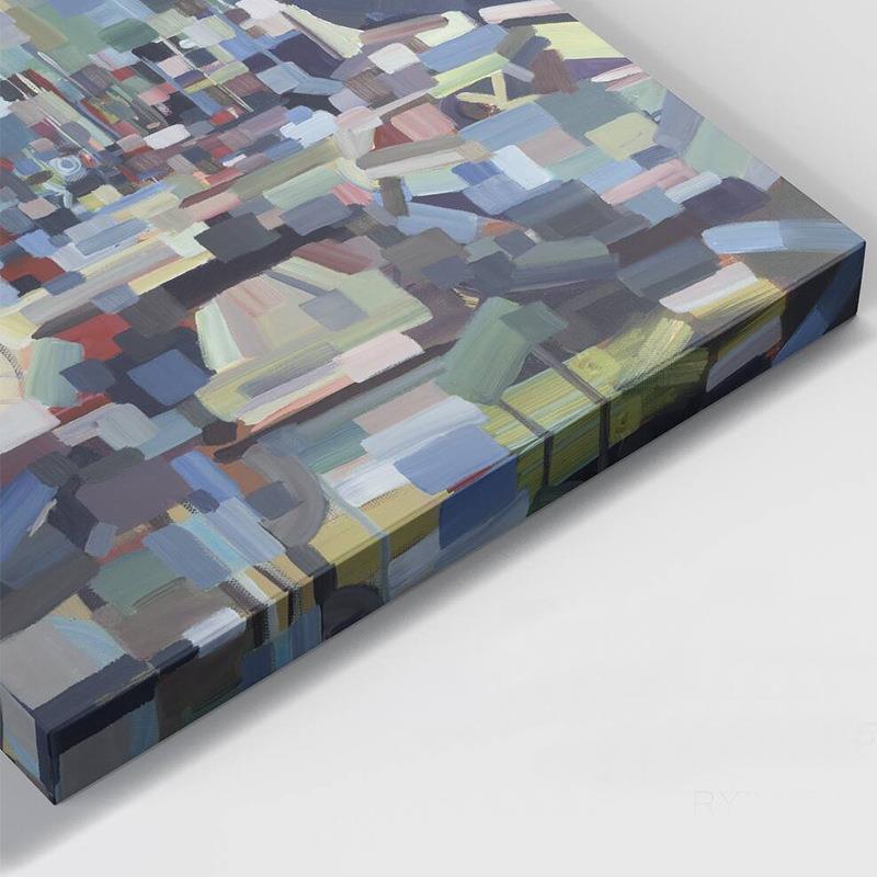 纯手绘油画【多彩色块】书房客厅装饰画走廊玄关餐厅立体抽象挂画