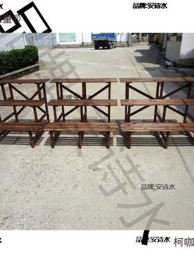 防腐木实花架阳置物架三层阶梯花架多层花木架台多肉绿萝TEW子麦