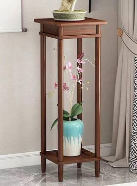 中式花架子客花厅花盆架高新架楠竹原木物架室内阳台花台置落FIF