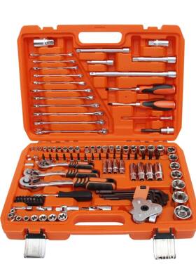 172pcs172件套扳手组套筒随车综合工具0BV材质72齿棘轮5键花扳手