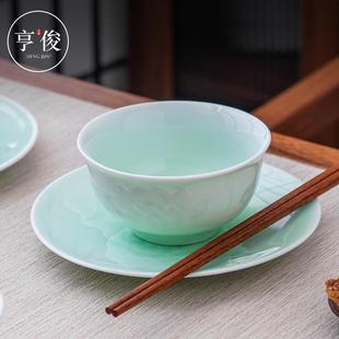 亨俊蓉影青瓷号陶瓷碗家用荷20241031简约泡面碗花面碗水大芙中式