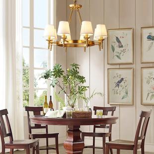 CWT美全铜吊厅灯欧式 灯具 客灯代布艺餐厅灯现简约枝形大气轻奢式