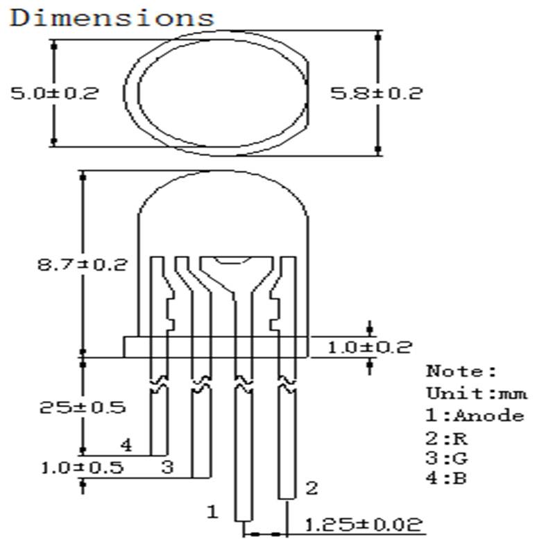 led草帽灯5mmRGB全彩灯珠F5红绿蓝三色草帽f8f10三安芯片