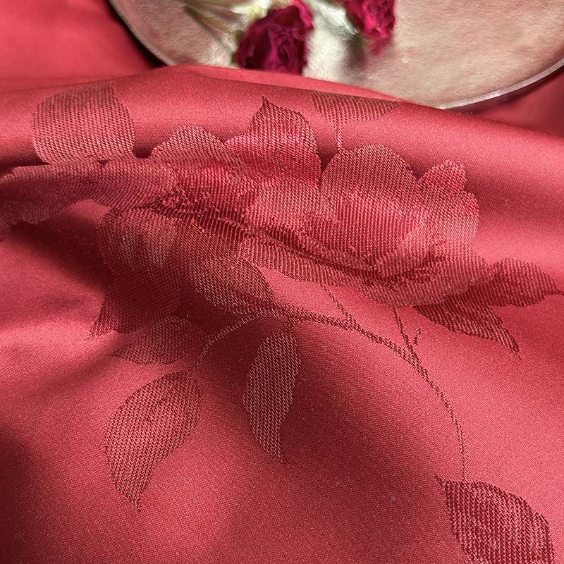 1轻奢00S长绒棉婚庆全棉四件套纯结婚瑰玫提棉花被CGL42-lb套裸睡