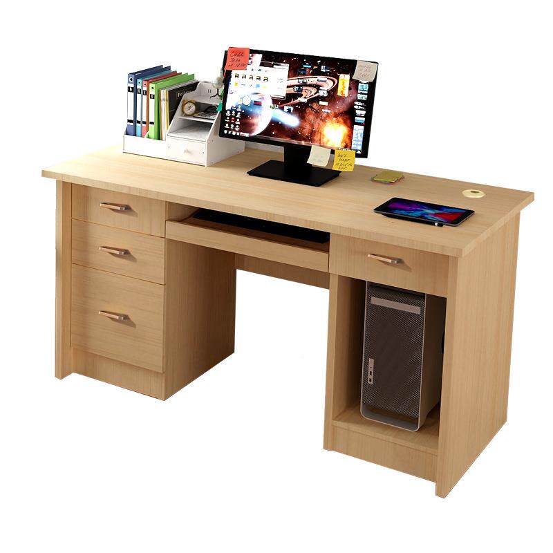 办公桌脑带抽屉柜老板桌职工位办公电脑电家用卧室台员式实木可订