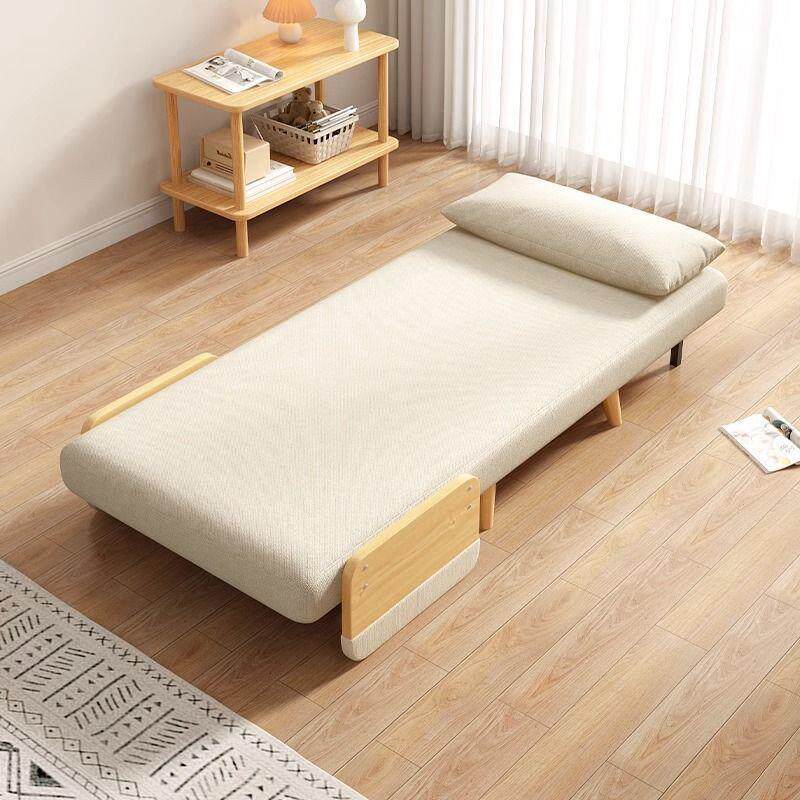 实木PJO式沙发床两户用可折叠阳台多功日能客厅书房伸缩小型单人