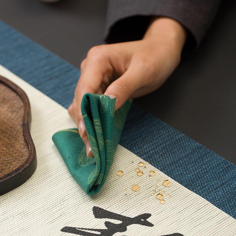 书法茶席日式现代简约桌垫防水新中式禅意桌旗布艺茶旗茶台茶桌布