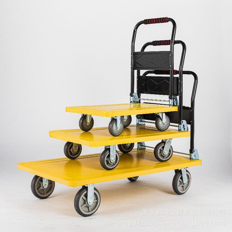 平车板手推车一体成型钢板推推车加钢板厚平板搬运拉货车ARN平板