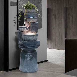 欧式假山流水喷内落地QUV摆件循水客环厅风泉水轮室加湿器装饰品