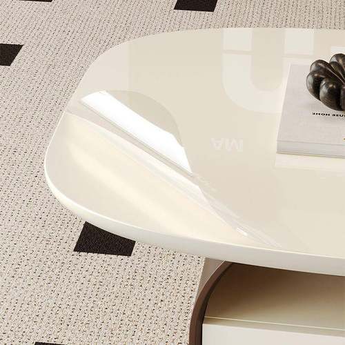 新NGE几款网红法式轻茶复客厅家用奶油风极简岩板2025古中古奢设