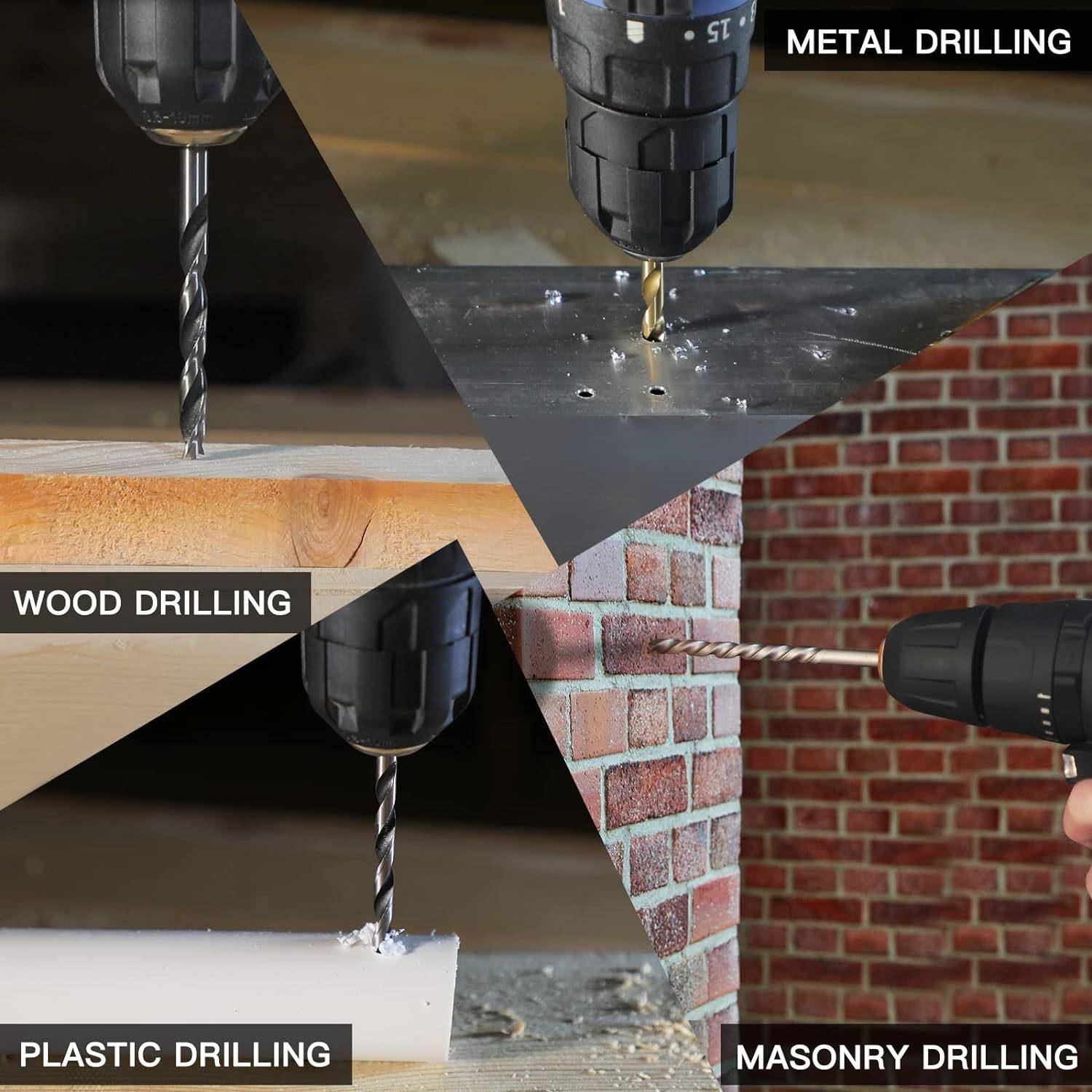 组100pc钻头组套花钻建工钻木钻HTJ工扁钻麻开孔器木工工具塑盒合