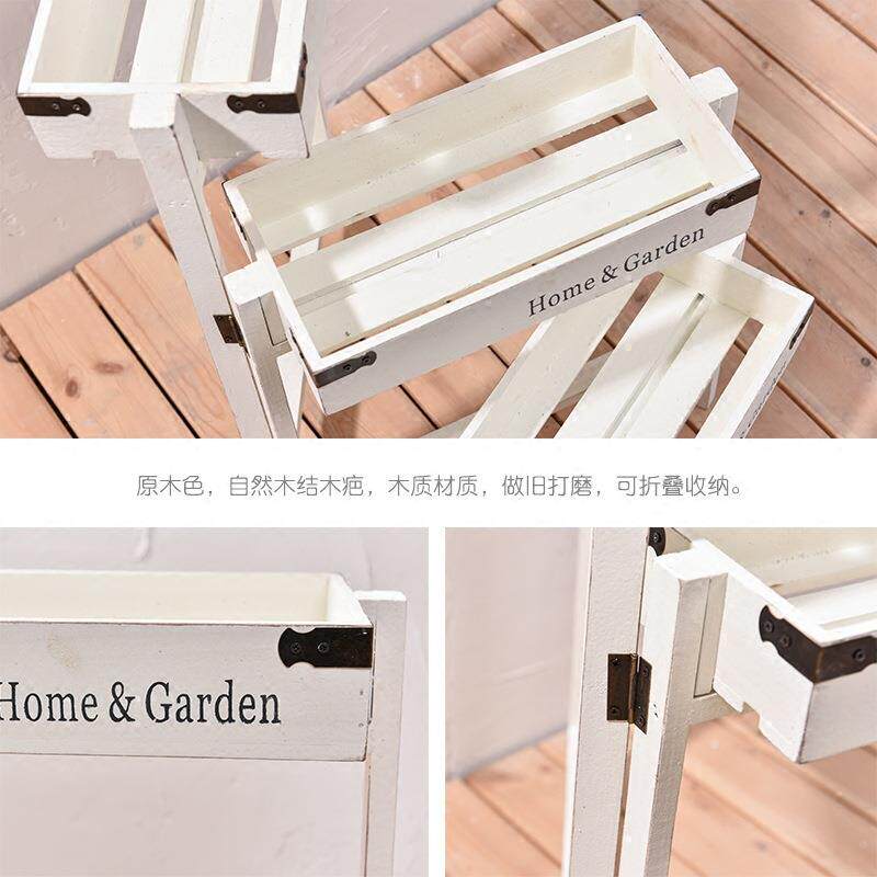 美式落地式多肉架ZJK子客厅小花层架置架木多物质阳台装饰花盆架