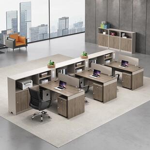 4面职员工位办公桌椅务组合对坐2人人三屏风隔断卡座无品牌/财办