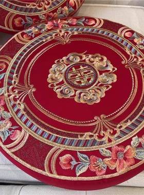 结婚跪垫红色抱敬茶跪打坐禅修MMS垫用圆形拜家佛垫垫子蒲团跪垫