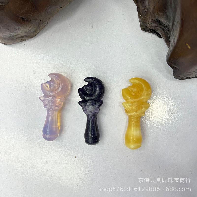 工厂天然原石雕刻魔法棒摆件 水晶工艺品 家居装饰礼品现货