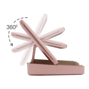 创意收纳ED美妆镜led化妆L镜镜折叠收镜ACZ台式 三纳折补妆带灯镜