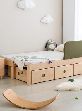 拼9C小大接抽拉实木护床栏沙发床储物DD-B-XDC床飘加宽儿童床窗