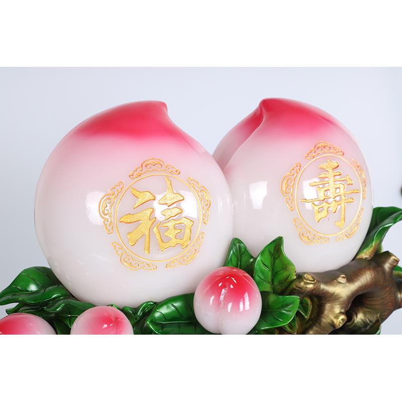 树脂YX-FSRY工艺品桃件祝寿700大寿送礼大摆寿8桃仿玉客厅摆寿件