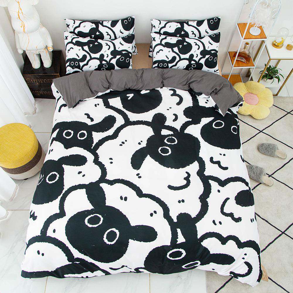 田VYL园小羊亲澳双棉人床四件套床单笠床款肌印花磨毛厂家