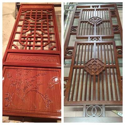 来作实木花筑格仿古门窗隔制断式屏风别墅摆件建仿古复古WRF木图