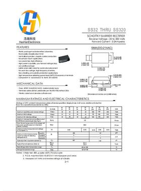 SS3203A200VA封装S贴片肖特基SR32S0M0二极管PDND0-214ACS320