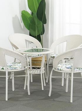 G2RTKR8hFxP阳台小桌椅茶几藤三件套组合家用户外闲编织滕椅椅人