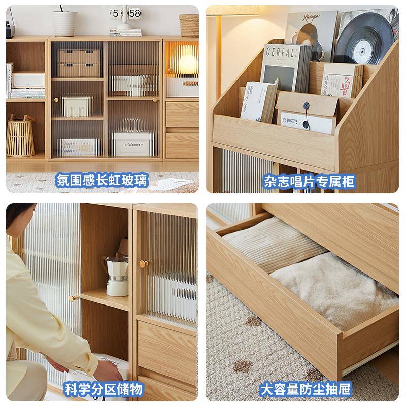 #复古书柜柜物落柜一储LPH体电视组合柜客厅置物展示柜餐边柜地收