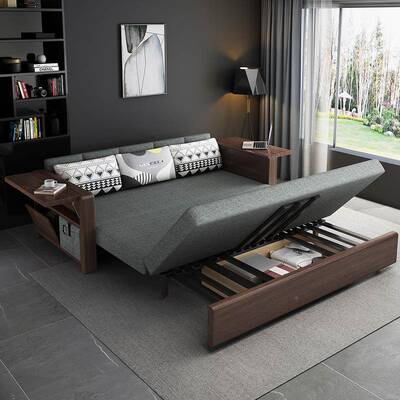 溢升实木能沙发床两用可叠简布约小户型折多功现代客厅双牌：qita