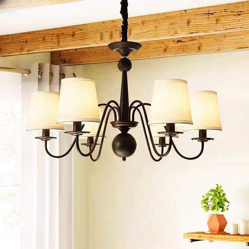 美式简约客厅吊灯设计师欧餐式复VBX古吊乡村园厅卧室书房高田档