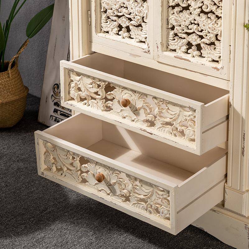 法复古实DB-004木式斗柜镂空雕花储物柜客厅柜靠墙立展示边柜置物