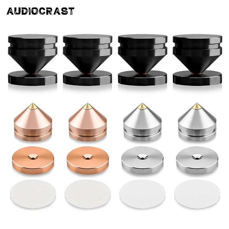 4套铝合金音箱避震脚钉HIFI胆机功放音响脚架防滑减震脚钉垫20*23