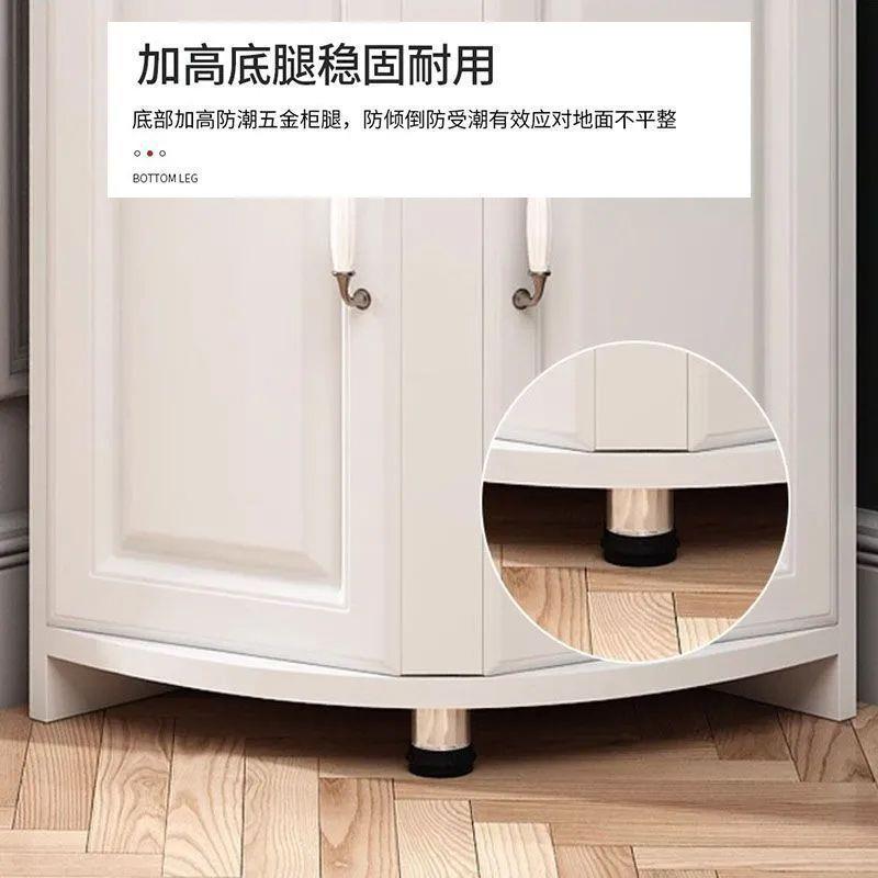墙角三角柜角边柜收纳储物置物架客厅卧室转弯直角柜子实木转角柜