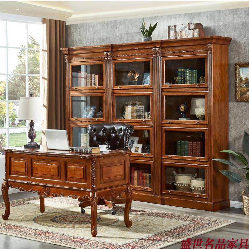 美式书桌家用写字SBT台实欧式木书桌椅子小古户公型台式电脑桌典