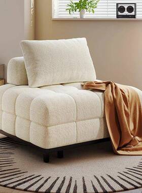 225新红款沙发两KRT用小户型网布艺沙发单人奶油风日式懒人床沙0