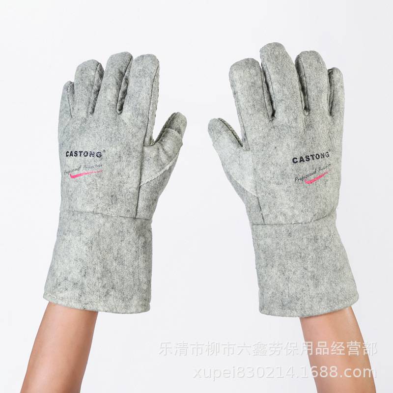 CASTONG耐高温手套500度工业加强卡司顿ABG-5T-34半掌五指至尖