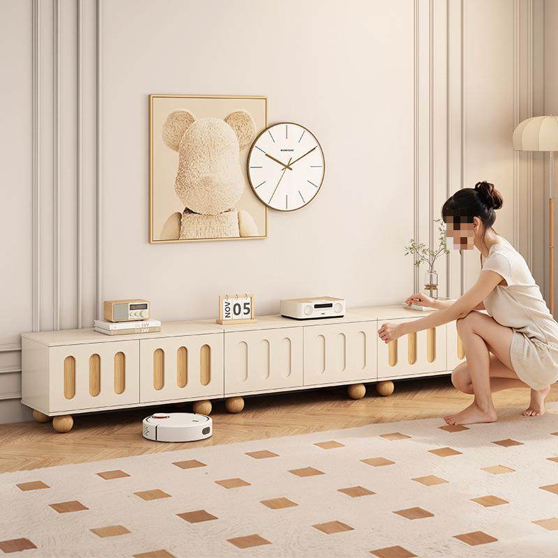 轻收奢奶油地风电视柜客现代简约家厅用实木腿落地小户型落款ISL