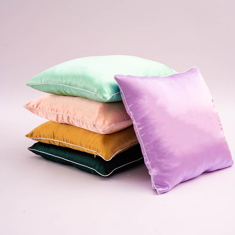 真丝抱枕套蚕丝靠垫午睡靠枕客桑YPQ厅沙汽车方形枕头套套亚马发